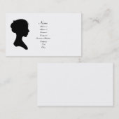 Junge Dame Silhouette (Version 2) Visitenkarte (Vorne/Hinten)