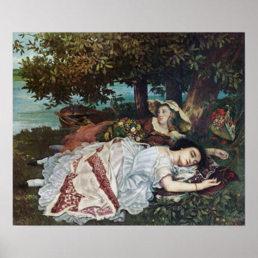 Junge Damen am Seine-Ufer (Sommer) Poster (Vorne)