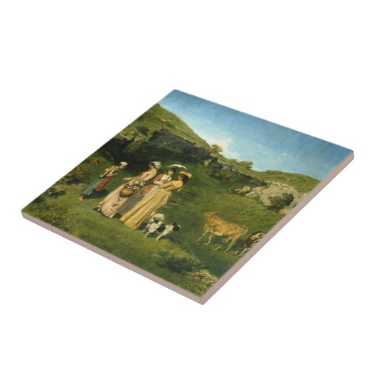 Junge Damen des Dorfes Fliese (Seite)