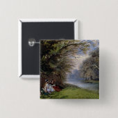 Junge Damen durch einen Fluss Button (Vorne & Hinten)