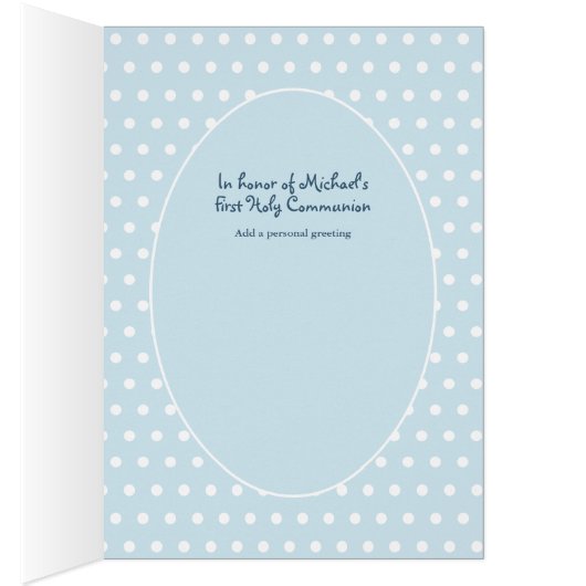 Junge dankt dir Heilige Kommunion Card - Schwarzes (Innen (Rechts))