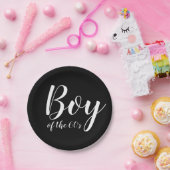 Junge der 60er Jahre Typografie Schwarz-weiß Pappteller (Party)