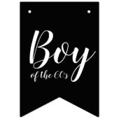 Junge der 60er Jahre Typografie Schwarz-weiß Wimpelkette (Erste Fahne)