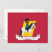 Junge, der auf einem Cartoon reitet Postkarte (Vorne/Hinten)