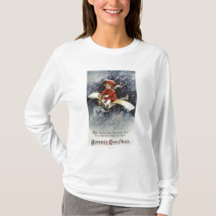 Junge, der behelfsmäßiges Flugzeug fliegt T-Shirt
