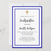 Junge der Bestätigung königsblau weiß Einladung (Vorderseite)