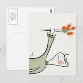 Junge, der Blume anbietet Postkarte (Vorne/Hinten)