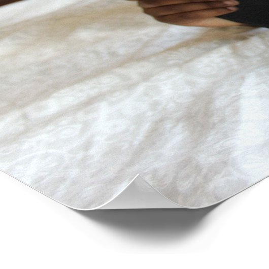 Junge, der die heilige Bibel liest Poster (Ecke)