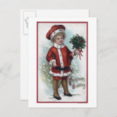 Junge, der ein Buschel der Heiligen hält Postkarte (Vorne/Hinten)