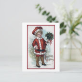 Junge, der ein Buschel der Heiligen hält Postkarte (Stehend Vorderseite)