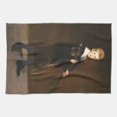 Junge, der ein Schwert hält (von Edouard Manet) Geschirrtuch (Horizontal)