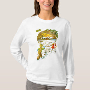 Junge, der einen Schneeball wirft T-Shirt