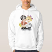 Junge, der einer Girl-Blume Mens Hoodie gibt (Vorderseite)