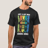 Junge, der Liebe Schulbusfahrer öffentlichen Verke T-Shirt (Vorderseite)
