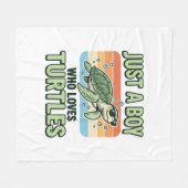 Junge, der Schildkröten liebt Vintage-Stich-Design Fleecedecke (Vorderseite (Horizontal))