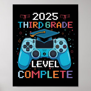 Junge, der Videospiele spielt, hat die 3. Klasse a Poster