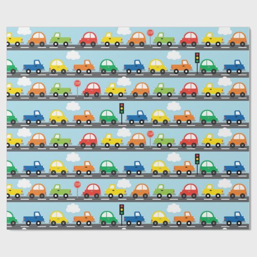 Junge des Transport-(Stau) Geschenkpapier (Flach)