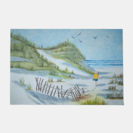 Junge, die den Strand laufen Fußmatte