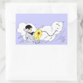 Junge, die eine Art Vintage Art Sticker fliegen (Tasche)