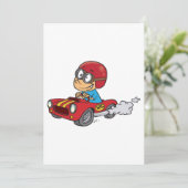 Junge, die Red Race Car fahren Einladung (Stehend Vorderseite)