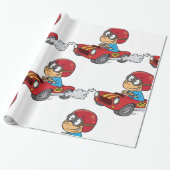 Junge, die Red Race Car fahren Geschenkpapier (Ungerollt)