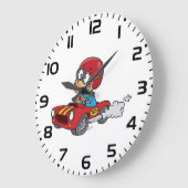 Junge, die Red Race Car fahren Große Wanduhr (Winkel)