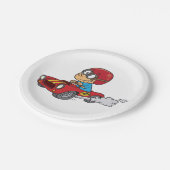 Junge, die Red Race Car fahren Pappteller (Schrägansicht)