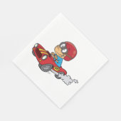Junge, die Red Race Car fahren Serviette (Ecke)