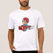 Junge, die Red Race Car fahren T-Shirt (Vorderseite)
