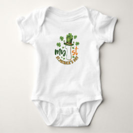 Junge Dinosaurier 1. St. Patrick's Day Baby Strampler