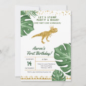 Junge Dinosaurier Geburtstagseinladung Einladung (Vorderseite)