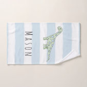 Junge Dinosaurier mit Kindername Badhandtuch Set (Handtuch)