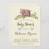 Junge Duschwald Bär niedlich Einladung (Vorne/Hinten)