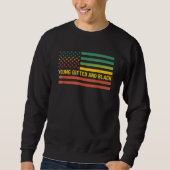 Junge Ed und schwarze Geschichte - US Flag Afrika  Sweatshirt (Vorderseite)