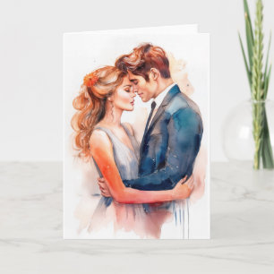 Junge Ehepaare, die sich für Valentinstag-Romantik Karte