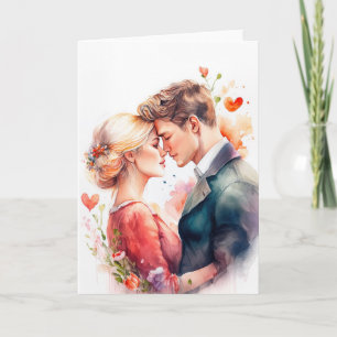 Junge Ehepaare in Liebe, Romantik, Valentinstag Karte