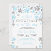 Junge ein wenig Schneeflocke ist auf dem Weg Babyd Einladung (Vorderseite)