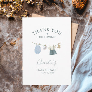 Junge Einfache Kleidung Aquarell Babyparty Postkarte