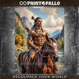 Junge einheimische amerikanische Ureinwohner auf P Seidenpapier