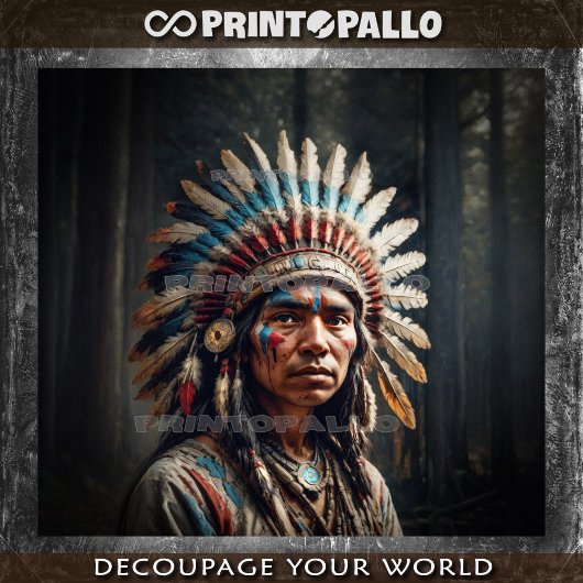 Junge einheimische amerikanische Ureinwohner in tr Seidenpapier