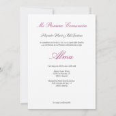 Junge Einladung Erst Kommunion mit dem Blumen Saum (Rückseite)