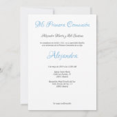 Junge Einladung Erst Kommunion mit dem Blumen Saum (Rückseite)