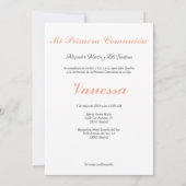 Junge Einladung Erst Kommunion mit dem Blumen Saum (Rückseite)