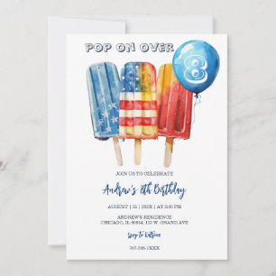 Junge Eis am Stiel 8. Geburtstag Sommerparty Einladung