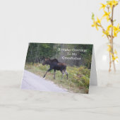 Junge Elche auf der Straße-Großvater Geburtstag Karte (Gelbe Blume)