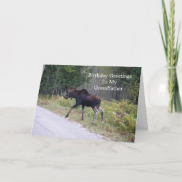 Junge Elche auf der Straße-Großvater Geburtstag Karte