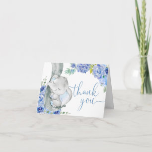 Junge Elefanten blühende Wasserfarbe kleine Erdnus Dankeskarte