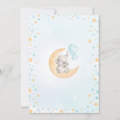 Junge Elephant Baby sitzend auf Monddusche Einladung (Rückseite)