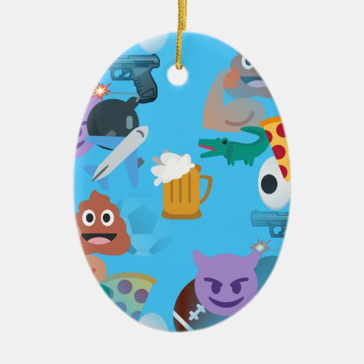 Junge Emoji Keramik Ornament (Vorne)
