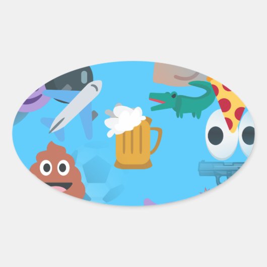 Junge Emoji Ovaler Aufkleber (Vorderseite)